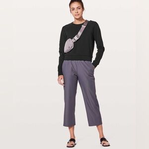 Lululemon Every Moment Crew Stretch French Terry Black Sweater Pullover size 10